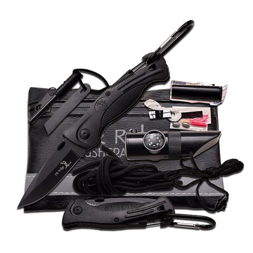 Elk Ridge Black Survival Kit, 6.75" x 4.25" by Master Cutlery