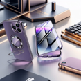 thumbnail image 4 of With stand Compatible with iPhone16/ 15/ 14/ 13/ 12 Pro Max, Plus series magnetic privacy protection case, anti-peep screen magnetic suction two-in-one mobile phone case, full body metal bumper, 4 of 5