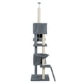 thumbnail image 5 of Pefilos (78-104)" Adjustable Cat Tree Tower for Indoor Cats, Multi-Level Cat Condo Furniture Scratch Post for Kittens, Cat Tree House with Hammock, Gray, 5 of 20
