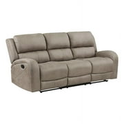 Lexicon Pagosa Polished Microfiber Double Reclining Sofa in Brown