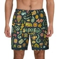 thumbnail image 2 of Picia Colorful Hippie pattern Mens Swim Trunks with Compression Liner Stretch Beach Shorts Quick Dry with Zipper Pockets No-Chafing Board Shorts-Large, 2 of 9