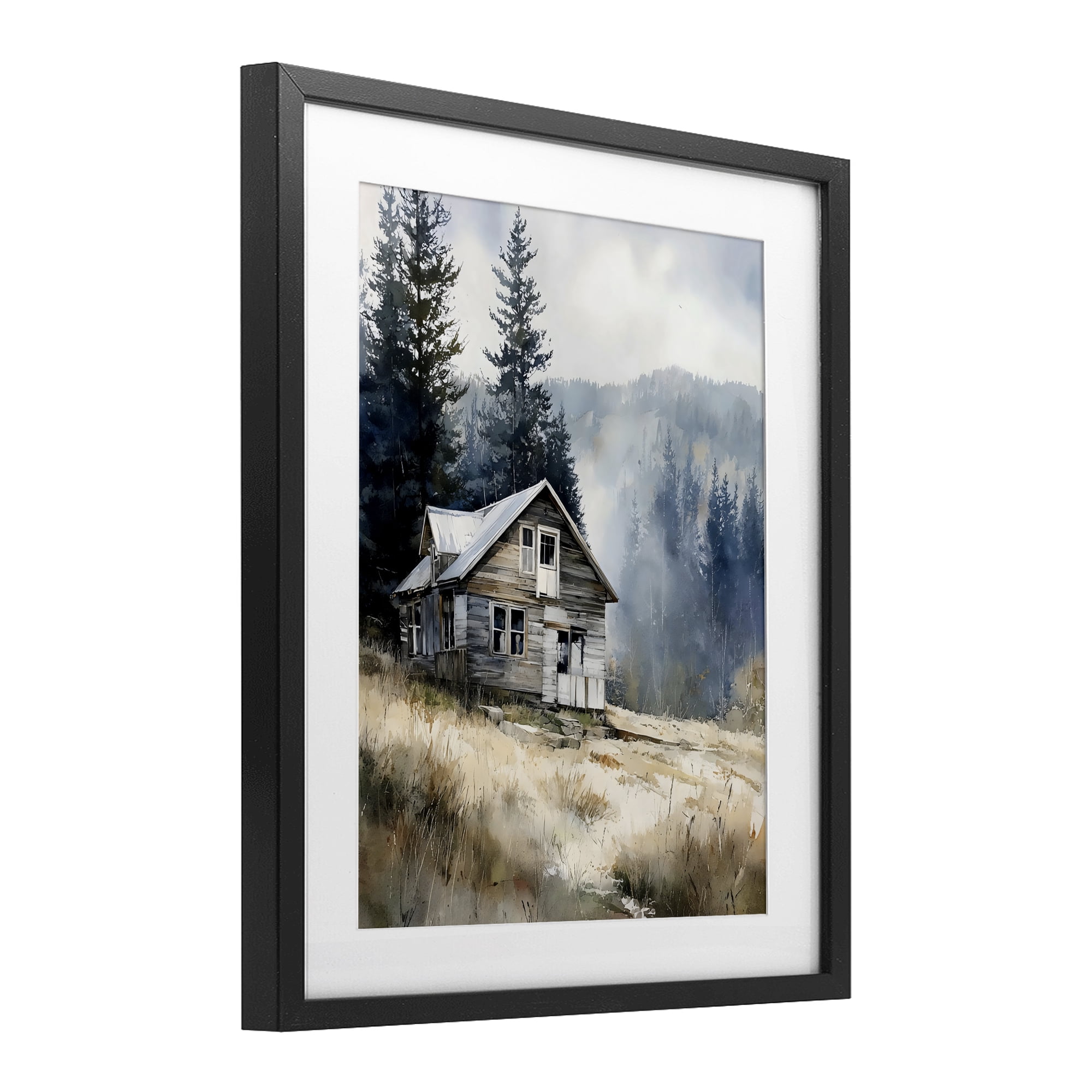 Stupell Industries Old Mountain House Black Framed Print Under Glass, design by Franklyn Gregory