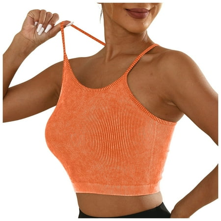 Sports Bra Bandeau Women s Strapless Bra Sports Bras For Women Knit Padded Push Up Comfort Racerback Spaghetti Thin Strap Workout Yoga Gym Fitness Tops