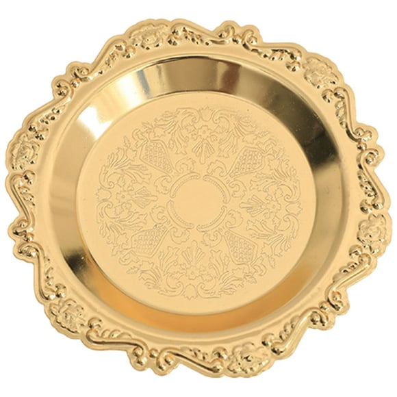 Food ,Camping Plate,Tableware Cake Plate,Candy Plate,4.33" Nut Plate snack tray Shatterproof Home Table Decoration , Gold
