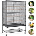 thumbnail image 3 of Yaheetech 60.5″ H Rolling Wrought Iron Cage for Parrots, Rats and Sugar Gliders, Black, 3 of 7