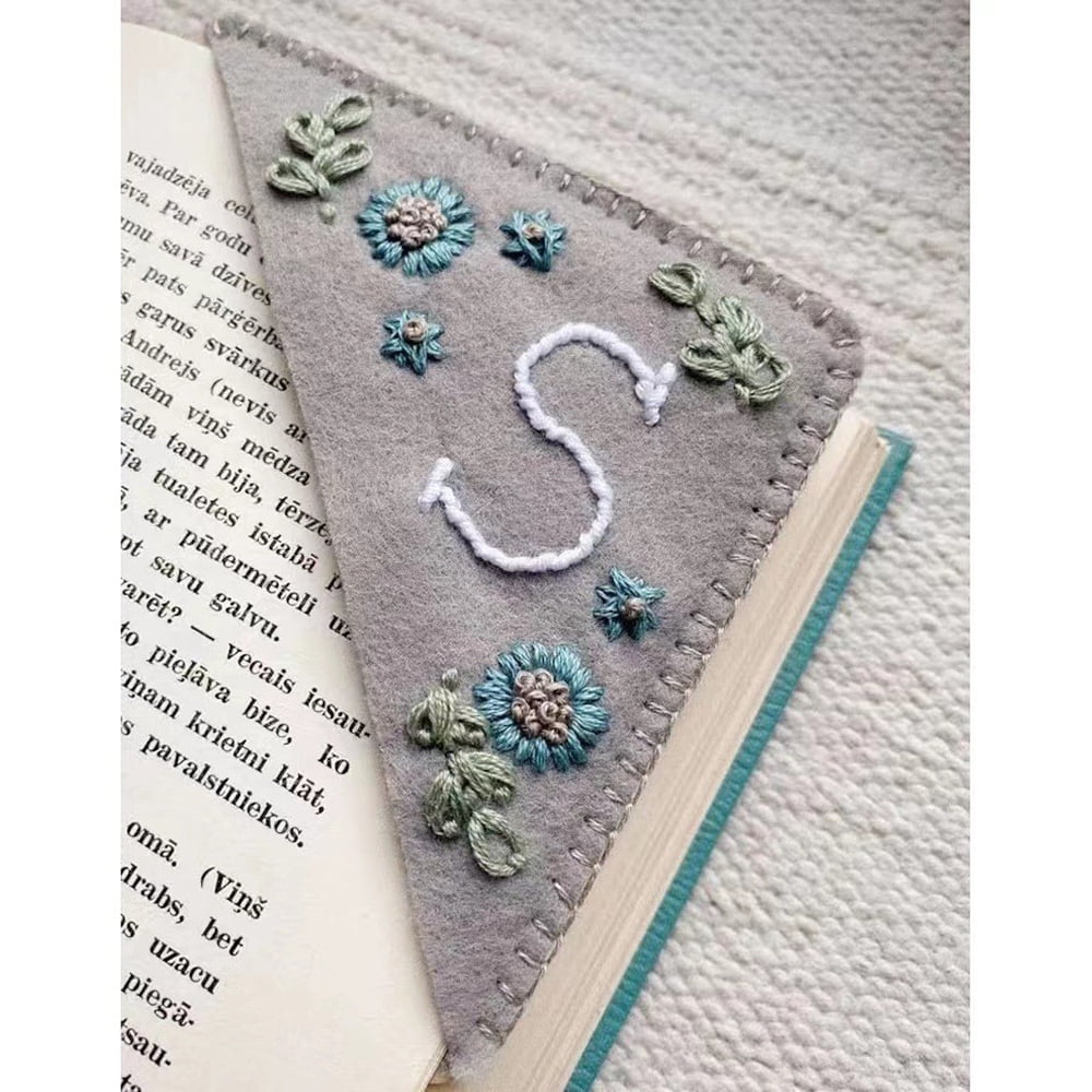 Joefnel Personalized Hand Embroidered Corner Bookmark, Hand Stitched ...
