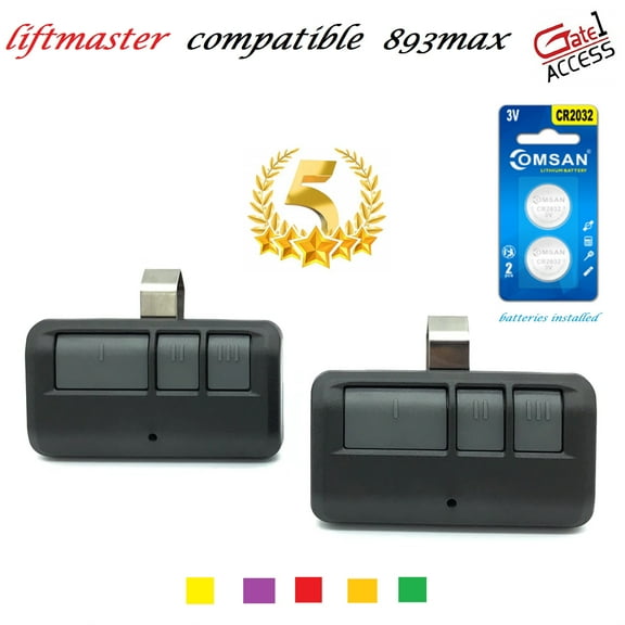 Gate1access 2 Pack for LiftMaster 893MAX Visor Style Garage Door Opener Remote Transmitter 81LM 371LM 373LM 891LM 893LM 971LM 973LM
