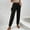 Black, variant on Babysbule Womens Slim Leg Pants Women's Casual High Waist Cross Panel Comfortable 9-point Casual Strap Halen Pocket Pants