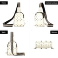 thumbnail image 3 of Cream Background Women's PU Leather Crossbody Bag, Dual Zipper Pockets, Adjustable Strap, Water Resistant, 3 of 7