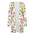 thumbnail image 4 of Amidoa Summer Women's Cardigans Pink Long Sleeve Open Front Boho Long Light Floral Cardigans Womens Sweaters Cardigan L, 4 of 5