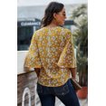 thumbnail image 1 of ABPHQTO Top de mujer con botones y estampado floral amarillo, 1 of 5