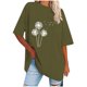 thumbnail image 1 of Camisetas de Manga Corta para las Mujeres Impreso Cuello Redondo Suelto Camiseta, Casual Cuatro Estaciones Blusa para el Hogar, 1 of 3