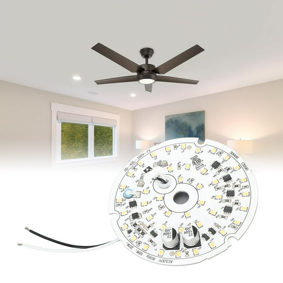 Panel De Repuesto De Luz Para Ventilador De Techo, LED DE 3,93 PULGADAS, AC120V, 18W, TABLERO DE LUZ Regulable Para Ventilador De Techo Con Función De Memoria Para Dormitorio,