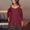 2025B-Wine, variant on Frostluinai Plus Size Shirts for Women 3/4 Sleeve Eyelet Embroidery Tops Scoop Neck Cold Shoulder Tshirts O Ring Strap Solid Tees Gifts