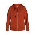 thumbnail image 2 of Time and Tru Women's and Women's Plus Zip Up Fleece Jacket with Hood, Sizes XS-4X, 2 of 5