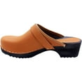 thumbnail image 3 of BJORK Maja Wood Open Back Leather Clogs in Cognac, 3 of 7