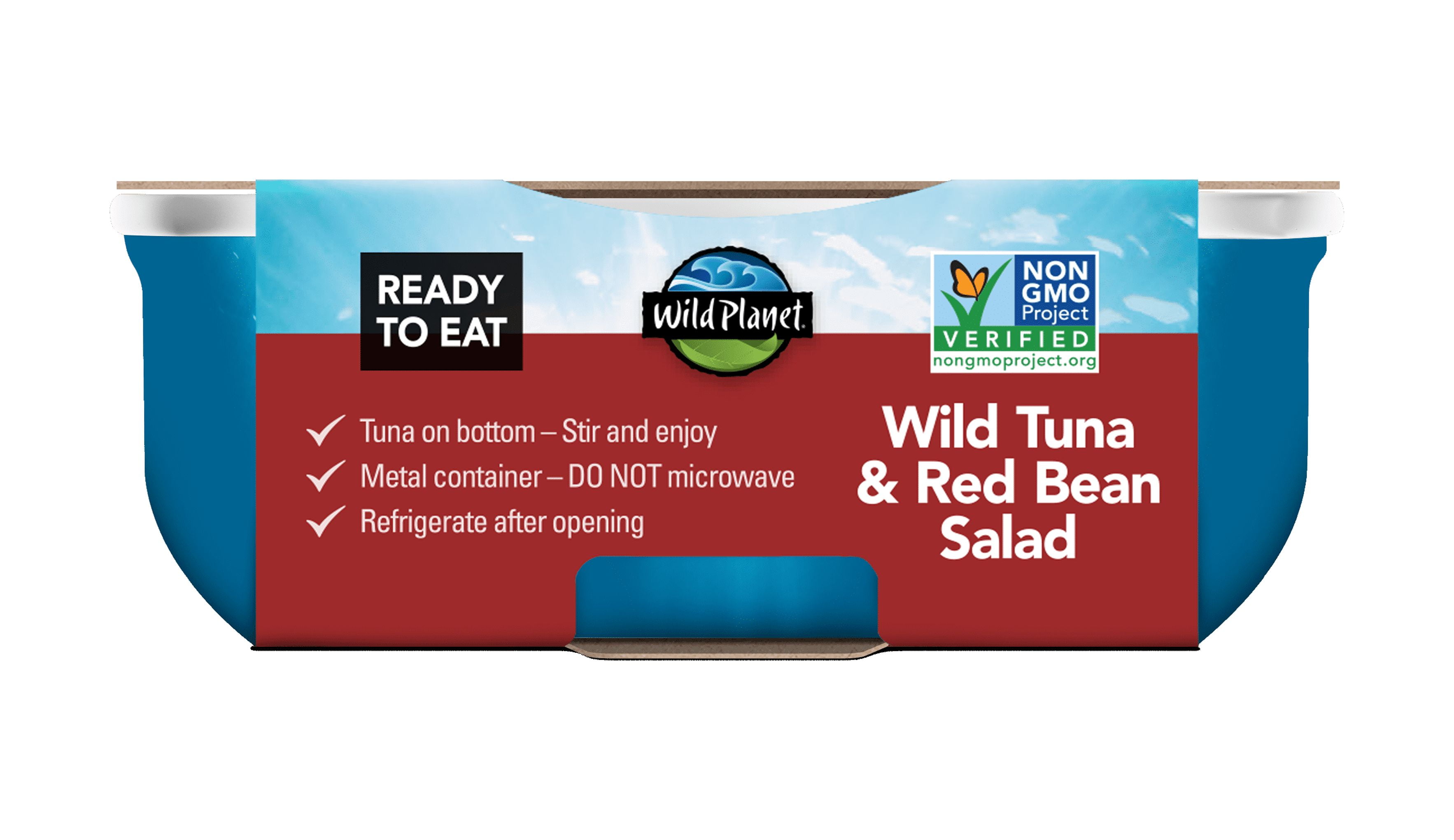 (9 pack) Wild Planet Wild Caught Tuna & Red Bean Salad with Veggies, Ready to Eat, 5.6 oz Can