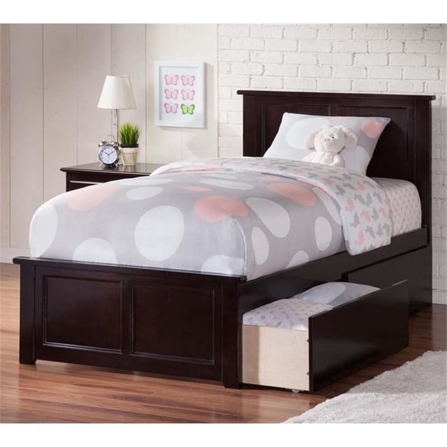 Leo & Lacey Urban Lit Plateforme de Rangement Simple en Espresso
