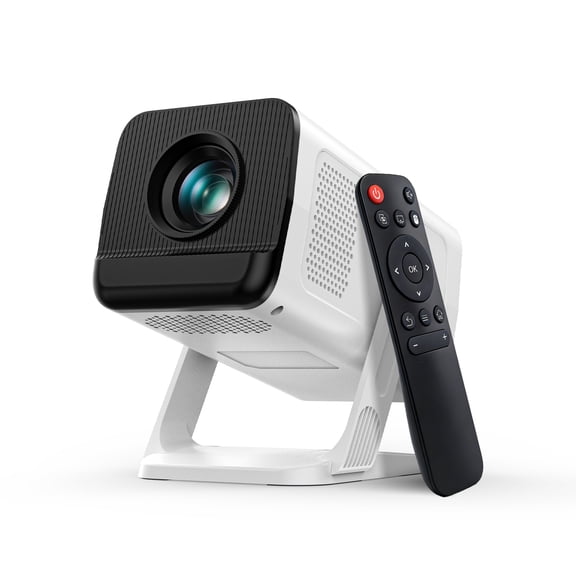 BDQ Mini Projector with WiFi 6 and Bluetooth 5.4 Built-in Apps for Bedroom Portable Projector Android 14 Smart Auto Keystone 1080P 4K Support Compatible with iOS/HDMI/TV Stick