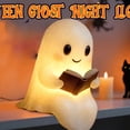 thumbnail image 4 of Bearachild Los amantes de los libros se deleitan con esta lámpara de lectura de fantasmas adorables para las noches de Halloween y las sesiones Iluminación y accesorios 9.5 x 8.5 x 14 cm, 4 of 6