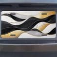 thumbnail image 7 of Black White Gold Wave Design Funny Personalized License Plate Rust-proof Stainless Steel Metal License Plate Suitable For Men And Women 12.2" x 6.2", 7 of 7