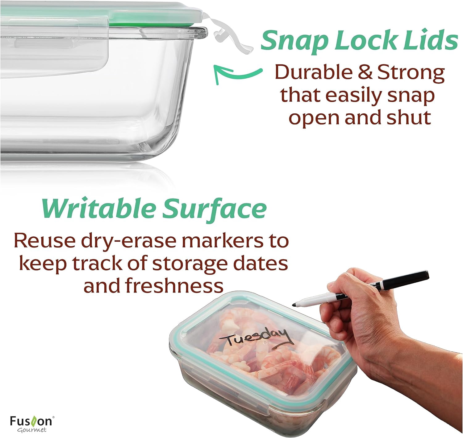 Glass Meal Prep Containers with Lids [8 Pack, 33 oz & 4.5 oz] - 2 Compartment Divided Glass Bento Boxes for Adults, Oven Safe & Airtight