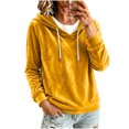 thumbnail image 2 of Miqool Womens Velour Pullover Hoodies Fall Winter Casual Loose Fit Drawstring Long Sleeve Sweatshirt Tops, 2 of 6