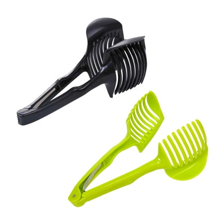 

Multiuse Tomato Slicer Lemon Cutter Handheld Round Fruits Tongs Plastic Onion Holder Kitchen Slicing Shredding Potatoes Kitchen Cutting Aid(Random Color)