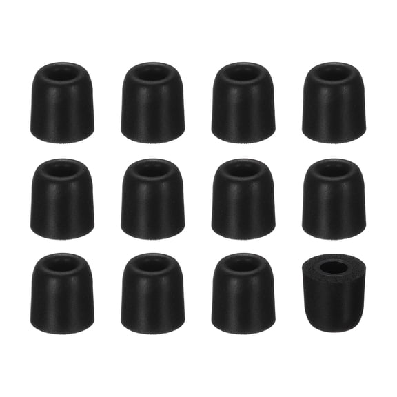 Memory Foam Earbud Tips (4.5mm/0.18"), 12Pack - Small Ear Bud Replacement Tips Noise Isolation, Ultimate Comfort Secure Fit Buds for Earphones Earplugs, Black