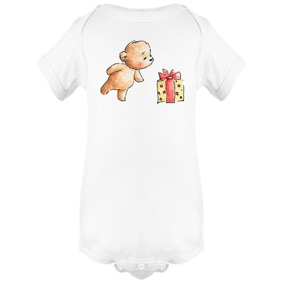 Teddy Bear Smelling Present Bodysuit Infant -Image by Shutterstock, Newborn