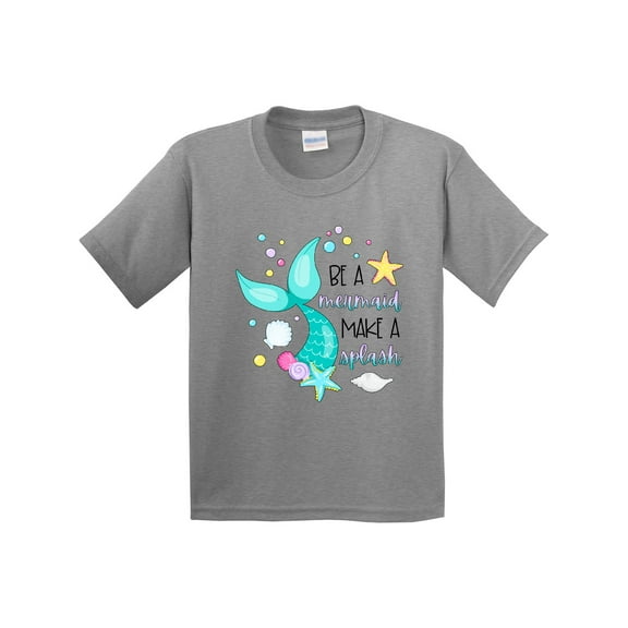 Inktastic Be a Mermaid Make a Splash Blue Mermaid Tail Youth T-Shirt