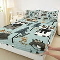 thumbnail image 3 of Castle Fairy Cute Raccoon Twin Sheet Sets 3pcs for Preppy Child,Cartoon Jungle Animal Twin Fitted Sheet Microfiber,Kawaii Woodland Wildlife Breathable Flat Sheet,Ultra Soft Home Decor, 3 of 7