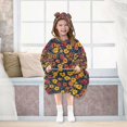 thumbnail image 7 of FORMRS Wearable Blanket Hoodie with Sleeves for Kids Cozy Flannel Sweatshirt, Yellow Floral, 7 of 7