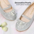 thumbnail image 4 of Zapatos DREAM PAIRS Aurora-03 Bailarinas Plateadas con Brillo para Niñas, 4 of 7