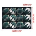 thumbnail image 3 of Loyerfyivos 12-Pack Velvet Christmas Ball Ornaments - 80mm/3.15 in Flocked Green Christmas Ornaments Hanging Shatterproof Plastic Ball Decorations for Xmas Tree, Holiday, Wedding, Party, 3 of 6