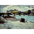 thumbnail image 2 of Emile Antoine Guillier 24x18 Gold Ornate Framed and Double Matted Museum Art Print Titled - The Pont Des Arts and the Pointe De L'Ile De La Cite (1880), 2 of 4