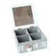 thumbnail image 5 of Caja de almacenamiento de madera, organizador de escritorio multiusos, soporte para regalos, joyero, 4 ranuras Azul, 5 of 9