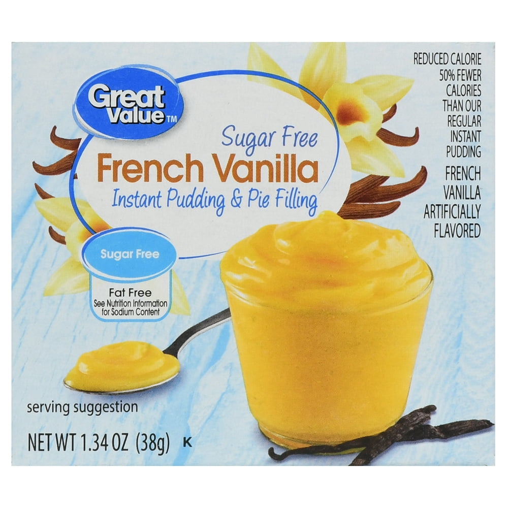 Great Value Sugar Free French Vanilla Instant Pudding & Pie Filling, 1.