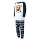 thumbnail image 4 of Conjuntos de pijamas navideños a juego para toda la familia Fiomva, ropa de dormir de manga larga, conjunto de pijama a cuadros navideños para parejas, mujeres y hombres, 4 of 8