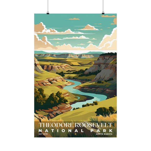 ELNEIT - Theodore Roosevelt National Park Poster, Unframed Matte Paper, S05