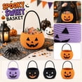 thumbnail image 2 of Trick Or Treat Basket | Jack O Lantern Bucket | Woven Halloween Candy Bucket for Halloween Party Decor | Great Halloween Gift Basket, 2 of 6