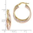 thumbnail image 2 of Primal Gold 10 Karat Tri-color Textured Twisted Hoop Earrings, 2 of 5