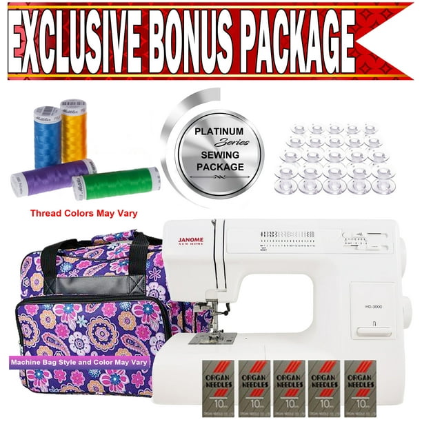 Janome HD3000 Heavy Duty Sewing Machine w/ Hard Case + Ultra Glide Foot