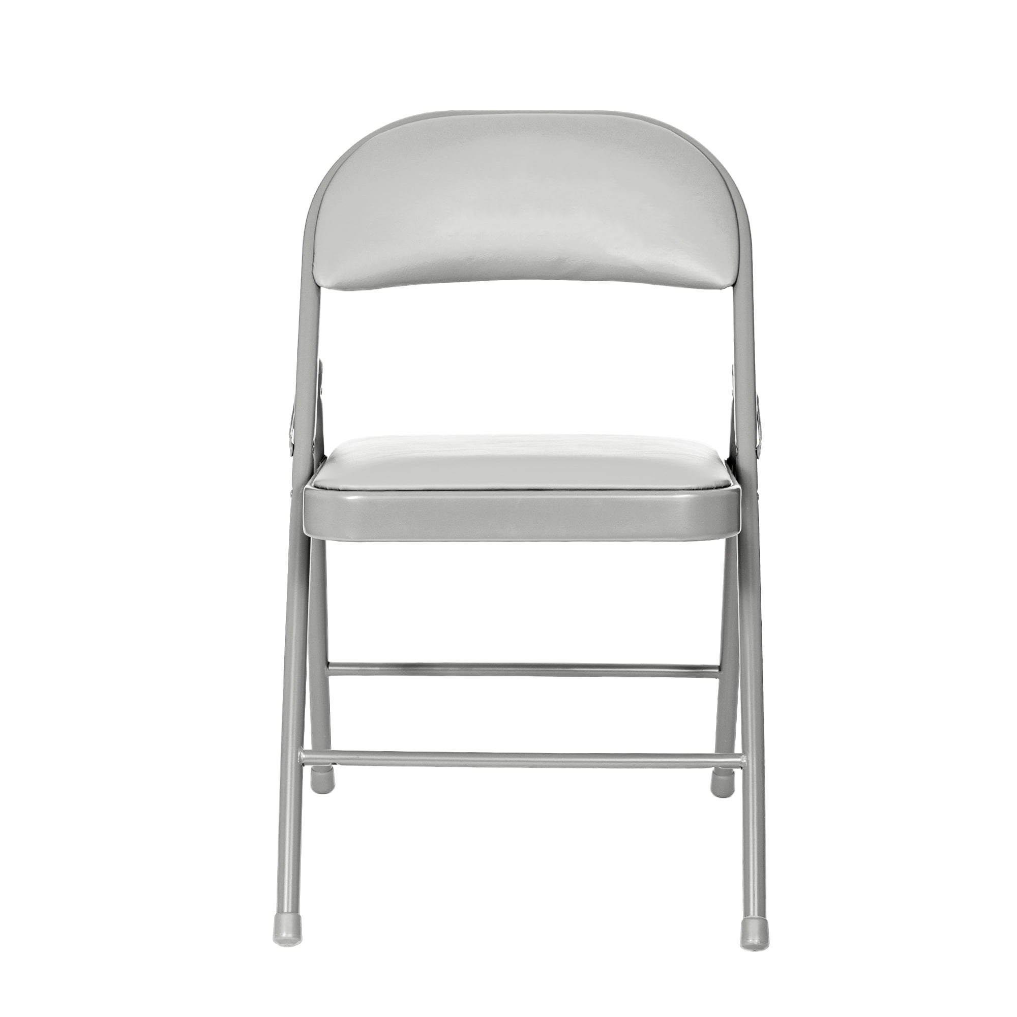 Hampden Furnishings Bernadine Collection Basics Vinyl Folding Chair, Grey, Pack of 4