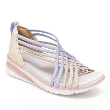 

cllios Sandals Women Strappy Hollow Out Slipper Dressy Summer Open Toe Sandals Comfortable Vintage Gladiator Sandal for Beach Travel