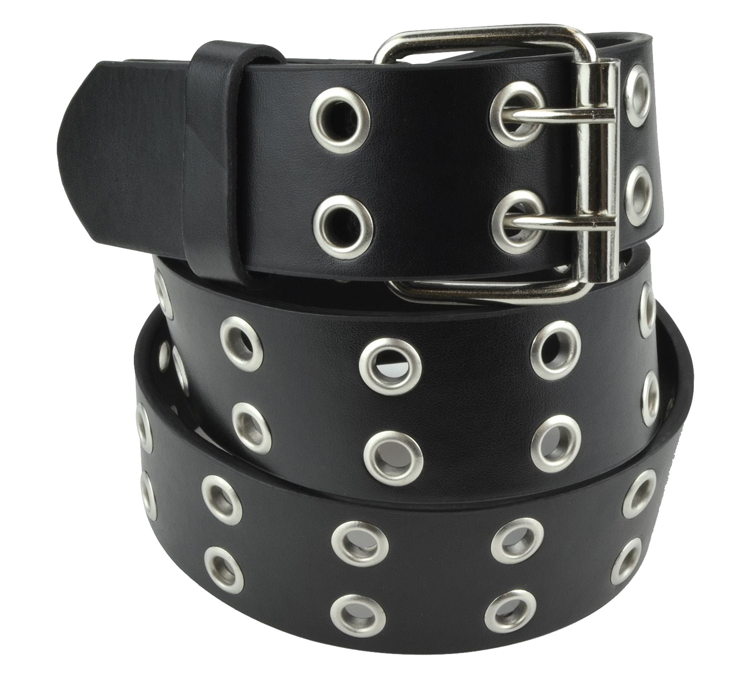 black double grommet belt
