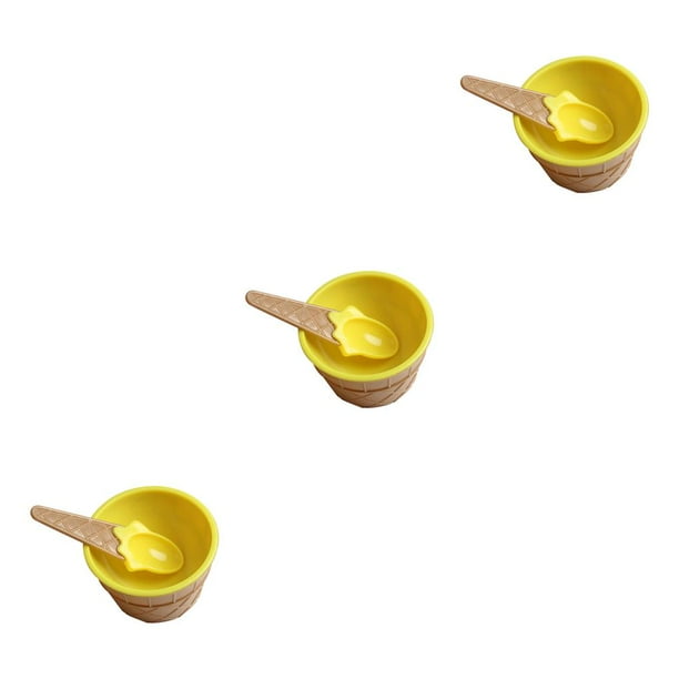 Bearachild Postre para niños Helado Mezclando Tazón de PP con Cuchara Vajilla Vajilla Type1 NO1 Bearachild CBP146423