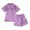 Purple, variant on Summer Kids Girls Boys Satin Silk Short Sleeve Blouse Tops+ Shorts Sleepwear pajamas Set