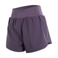 thumbnail image 4 of Pantalones cortos deportivos de entrenamiento para mujer - Cintura alta, doble capa con braguita interior, abertura lateral, bolsillos con cremallera, nailon y spandex, tallas S-XXL, 4 of 4