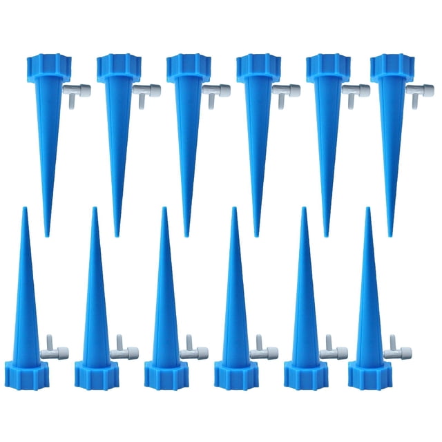 Púas de riego automático para plantas, dispositivos de riego por goteo para plantas en macetas y jardín. Azul 12 piezas
